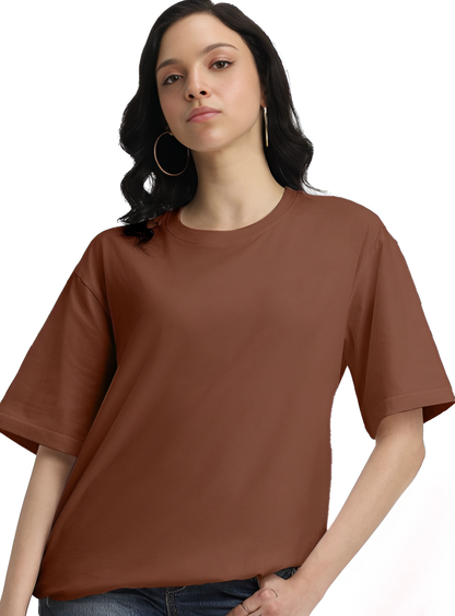 ☕ Coffee Brown Oversized Women's T-Shirt – Trendy & Comfy!