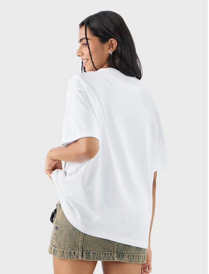 🤍 Effortless Chic – White Oversized  T-Shirt  for Women!